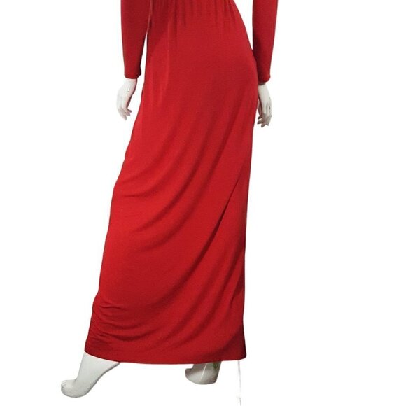 MICHAEL STARS  LONG-SLEEVED RED WRAP DRESS SZ SMALL - Picture 5 of 7